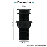 Plantex Brass with Nylon 6 inch Full Thread Waste Coupling for Wash Basin/Coupling for Sink - Pack of 1 (BH-1116, Black)