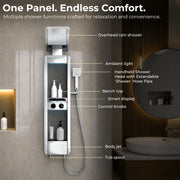 Plantex Shower Panel for Bathroom with Hand Shower/Body Massage Jets/Showerhead/304 Grade Stainless Steel Showers System with Hot & Cold Mixer (KM-8103-Chrome)