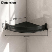 Plantex Stainless Steel Corner Shelf for Bathroom Wall/Bathroom Corner Shelves/Bathroom Shelf Rack/Side Corner Shelf/Kitchen Organizer/Bathroom Corner Rack- (12x12 inches, Black)