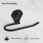 Plantex Royal Self Adhesive Stainless Steel Napkin Ring/Towel Ring/Napkin Holder/Bathroom Accessories (Black, Powder Coated)