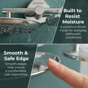 Plantex J4 Stainless Steel Soap Dish with Liquid Dispenser/Soap Stand for Bathroom Wall Mount/Shampoo Dispenser/Bathroom Accessories (Chrome Finish) Angel