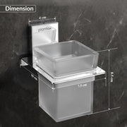 Plantex 304 Grade Stainless Steel Glass Tumbler Holder/Toothbrush Holder for Bathroom/Bathroom Accessories - Crystal (Chrome)