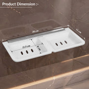 Plantex Stainless Steel Rails Double Soap Holder for Bathroom and Kitchen/Soap Stand/Bathroom Accessories for Home (11 Inch, Acrylic, White)
