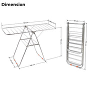Plantex Cloth Stand for Home/Stainless Steel Foldable Colth Stand/Single Layer Cloth Drying Rack for Balcony - Pack of 1 (Bloom, Chrome)