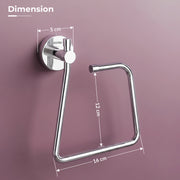 Plantex Stainless Steel Towel Ring for Bathroom/Napkin-Towel Hanger/Wash Basin/Bathroom Accessories - (Chrome-Rectangle) - Pack of 1