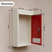 Plantex All in 1 Multipurpose Big Size Letter/Complaint/Suggestion/Donation Box with Lock - Table Top or Wall Mount (Red & Ivory)