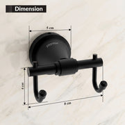 Plantex 304 Grade Stainless Steel Hooks for Hanging Clothes and Towel in Bathroom/Living Room - Niko (Black)