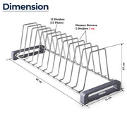 Plantex Stainless Steel Plate Stand/Plate Rack for Kitchen/Thali Organiser/Kitchen Plate Stand/Plates Rack/Plates Organiser (Chrome)