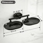 Plantex J4 Stainless Steel Double Soap Dish for Bathroom/Soap Holder for Bathroom/Wall Mounted Soap Holder/Bathroom Accessories (PVD Black Finish) Onix