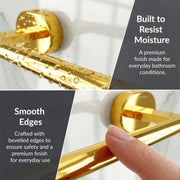 Plantex J4 Stainless Steel 24 Inch Towel Rod for Bathroom/Towel Holder in Bathroom/Towel Holder/Bathroom Accessories (PVD Gold Finish) Onix