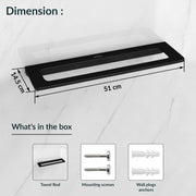 Plantex 20 Inch Acrylic Towel Hanger for Bathroom/Towel Rod for Kitchen/Napkin Holder/Stand/Towel Bar for Bathroom - Pack of 1 (VIB-126, Black)