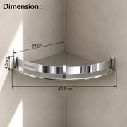 Plantex Corner Shelf for Bathroom Wall/Stainless Steel Bathroom Shelf/Side Corner Shelf/Bathroom Storage Organizer (12x12 inches, Chrome)