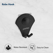 Plantex Royal Stainless Steel Robe Hook for Bathroom/Cloth-Towel Hanger/Napkin Hanger/Bathroom Accessories (Black, Powder Coated)