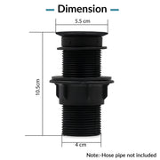 Plantex 4 Inch Waste Coupling for Washbasin/Nylon Thread Body with Brass Head Coupling/Coupling for Sink - Pack of 1 (BH-1116, Black)