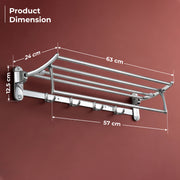 Plantex Stainless Steel Towel Holder in Bathroom/Towel Holder/Bathroom Towel Hanger for Wall/Towel Rack/Bathroom Accessories (24 Inch) Chrome Finish