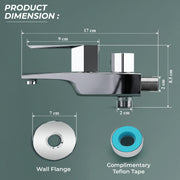 Plantex Pure Brass 2 in 1 Tap for Washing Machine with Water Saving Aerator/2-Way Bib Cock for Bathroom with Wall Flange & Teflon Tape (Celesiya-1245)