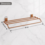 Plantex 304 Grade Stainless Steel 24-inch Towel Rack for Bathroom/Towel Shelf/Towel Stand/Bathroom Accessories (Crystal - PVD Rose Gold)