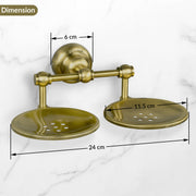 Plantex 304 Grade Stainless Steel Double Soap Holder Stand for Bathroom and Wash Basin/Bathroom Accessories - Skyllo (Antique)