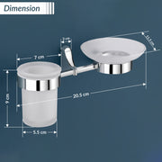 Plantex Rich Brass Bathroom Accessories - Unique Tooth Brush Holder/Tumbler Holder/Toothpaste Holder(Chrome)