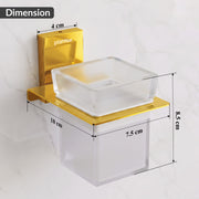 Plantex 304 Grade Stainless Steel Glass Tumbler Holder/Toothbrush Holder for Bathroom/Bathroom Accessories – Pack of 1 (Crystal, PVD Gold)
