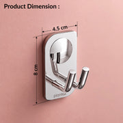 Plantex Stainless Steel Robe Hook for Bathroom/Cloth Hanger for Wall/Hooks for Wall/Bathroom Accessories - Chrome (Dream)