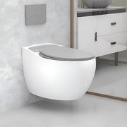 Plantex Imported Platinum Ceramic Western Toilet With Siphonic Vacuum Jet Flush/Water Closet/One Piece Commode With Soft Close Toilet Seat - S Trap Outlet (White and Blue)