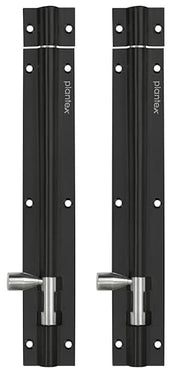 Plantex Stainless Steel Tower Bolt/Tower Bolt for Home,Offices Doors and Windows/Tower Bolt for Main Door/Door Latch/Kundi/Chitakini/Door Latch for Windows - Pack of 6 (Black Finish, 8 inch)