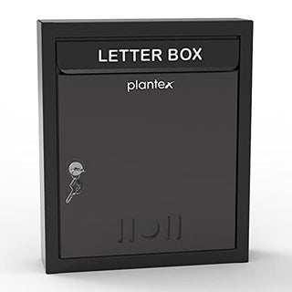 Plantex Letter Box/Post Box/Letter Box for Home gate/Suggestion Box for Office Use with Key Lock/Mail Box (Black) - Wall Mount - A4 Size