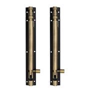 Plantex Heavy Duty 8-inch Joint-Less Tower Bolt for Wooden and PVC Doors for Home Main Door/Bathroom/Windows/Wardrobe - Pack of 2 (703, Brass Antique and Black)