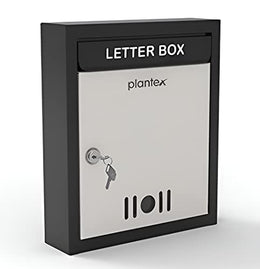 Plantex Letter Box - Mail Box/Post Box/Complaint Box/Suggestion Box/Donation Box/Letter Box for Home gate with Secure Lock (Black & Ivory) - Wall Mount A4 Size