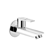Plantex Pure Brass Bib Cock for Bathroom/Long Body Taps/Wall Mount Tap for Wash Basin with Teflon Tape & Wall Flange - Pack of 1 (Chrome, 3225)