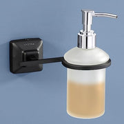 Plantex 304 Grade Stainless Steel Washroom Set of 2 - Toilet Paper Holder/Stand/Liquid Soap Dispenser - Squaro (Black)