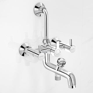 Plantex Brass Wall Mixer for Bathroom 3 in 1/L-Bend Connector for Overhead Shower/Hand Shower/Spout Mixer Tap/Mixture Tap for Bathroom with 7-Year Manufacturer's Warranty-(Ico-919-Chrome)