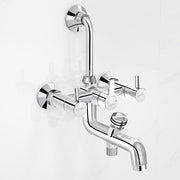 Plantex Brass Wall Mixer for Bathroom 3 in 1/L-Bend Connector for Overhead Shower/Hand Shower/Spout Mixer Tap/Mixture Tap for Bathroom with 7-Year Manufacturer's Warranty-(Ico-919-Chrome)