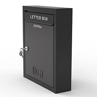 Plantex Letter Box/Post Box/Letter Box for Home gate/Suggestion Box for Office Use with Key Lock/Mail Box (Black) - Wall Mount - A4 Size