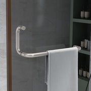 Plantex Shower Door Handle/Stainless Steel Towel Bar Combination/Towel Holder for Glass Shower Door and Bath Door Pull Handle - Pack of 1 (Satin)