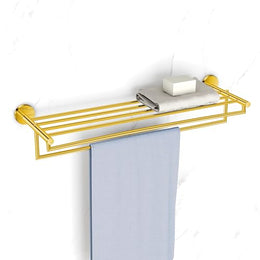 Plantex 304 Grade Stainless Steel 24-inch Towel Rack for Bathroom/Towel Stand/Cloth Hanger for Bathroom/Towel Bar/Bathroom Accessories - Oreo (Gold)