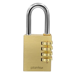 Plantex 4-Digit Code Combination Brass Lock/Number Lock/Portable Luggage Locks for Briefcase/Laptop Bags - Pack of 1 (Medium, Brass Antique)