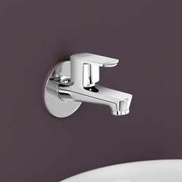 Plantex Water Tap for Bathroom with Water-Saving Tap/Wall Mount Bib Tap with Wall Flange and Teflon Tape/Basin Tap for Home (CRM-1281-Mirror Chrome Finish)