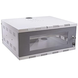 Plantex CCTV/NVR/DVR Cabinet Box/Network Rack/CCTV Box Cabinet with Lock and Keys/Server Rack with Power Socket - 3U+, (White) Transparent Glass Door dvr Box for CCTV