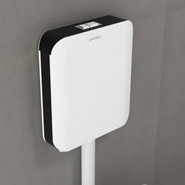 Plantex Cistern Flush Tank/Dual & SlimTone 7Ltr Water Capacity Polypropylene/Commode Flush Tank for Bathroom with Internal Accessories Pack of 1 (Black & White)