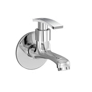 Plantex Long Body Bib Cock for Bathroom with Water Saving Aerator/Wall Mount BibTap with Wall Flange and Teflon Tape for Bathroom (Samar-1262-Chrome Finish)