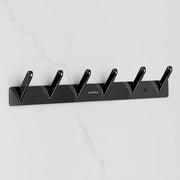 Plantex Wall Hooks for Hanging Cloth/Stainless Steel Towel Hangers/Bathroom Robe Hooks/Door Hangers/Square Wall Hook/Hook Rail for Hanging Keys - 6 Hooks (Pack of 3,  PVD Black)