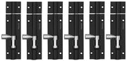 Plantex Stainless Steel 4 inch Tower Bolt/Tower Bolt for Home,Offices Doors and Windows/Tower Bolt for Main Door/Door Latch/Kundi/Chitakini/Door Latch for Windows (Black Finish, Pack of 6)