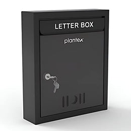 Plantex Letter Box/Post Box/Letter Box for Home gate/Suggestion Box for Office Use with Key Lock/Mail Box (Black) - Wall Mount - A4 Size