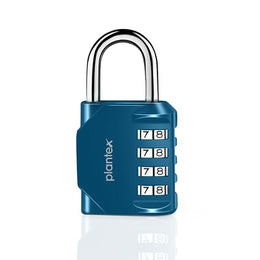 Plantex 4-Digit Code Combination Door Locks/Number Lock/Locks for Luggage Bags for Travel/Portable Luggage Lock/Travel Lock for Briefcase/Laptop Bags - Pack of 1 (Blue)