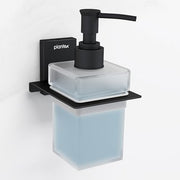 Plantex 304 Grade Stainless Steel Liquid Soap Dispenser for Bathroom/Frosted Glass Liquid Shampoo Dispenser/Hand wash Dispenser/Bathroom Accessories - Pack of 1 (Crystal, Black)