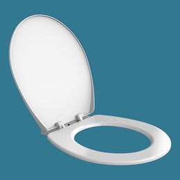 Plantex Polypropylene Western Toilet Seat/Toilet Seat For Bathroom/Commode Seat Cover/Western Toilet/Seat Cover for EWC - Oval Shape (Glossy White)