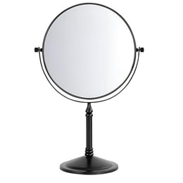Plantex Stainless Steel Magnifying Tabletop Round Mirror/Shaving Mirror For Bathroom/Zoom Mirror For Bathroom/Makeup Mirror With Stand/Shaving Mirror Magnifying/Dual-Side 360 Swivel Mirror- Rose Gold