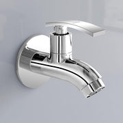 Plantex Pure Brass Single Lever Short Body Bib Tap with Water Saving Techonlogy Tap/Water Tap with Teflon Tape & Wall Flange for Bathroom (ZUR-1502, Chrome)